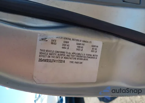 2004 Buick Century from USA, damaged, VIN 2G4WS52J141306590